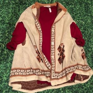 Tribal Print Sweater Cape